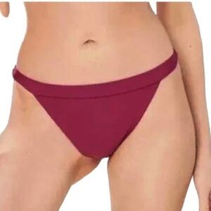 Andie The Caicos Swim Bikini Bottom Women's L Plum NWT Cheeky Banded‎